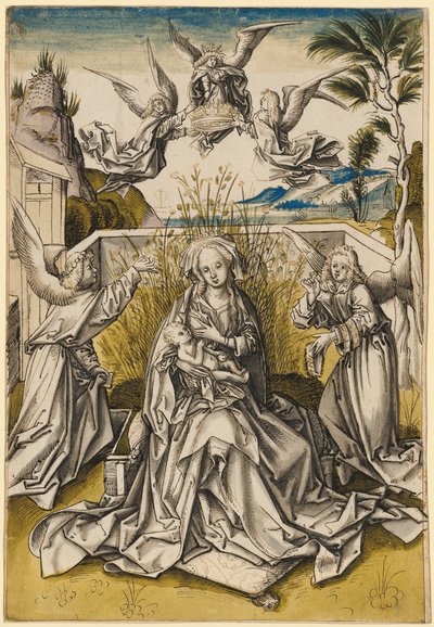 Bir Manzaradaki Madonna ve Melekler, c.1500 by Hans Holbein the Elder