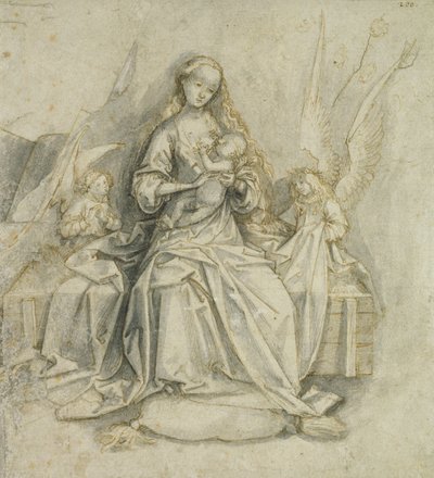Madonna ve Çocuk (kağıt üzerine kurşun kalem ve kahverengi mürekkep) by Hans Holbein the Elder