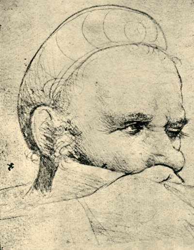 Nişan alan bir yaylı tüfekçinin başı, 1514-1515, 1943. by Hans Holbein the Elder