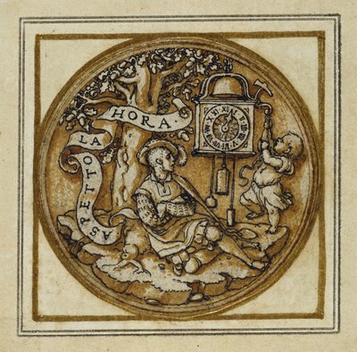 Zaman Alegori - Bir kolye veya şapka rozeti için tasarım, c.1532-43 (kağıt üzerinde kalem ve mürekkep) by Hans Holbein der Jüngere