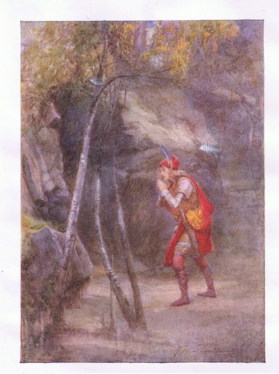 No! whos here? If anything thats civil speak (Cymbeline), from The Complete Works of Shakespeare published by George Harrap & Co Ltd, 1920s  by Hans Holbein der Jüngere