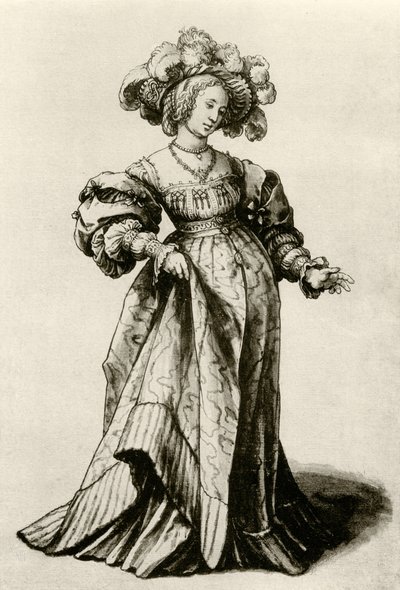 Tüylü şapkalı genç Basel hanımı by Hans Holbein der Jüngere