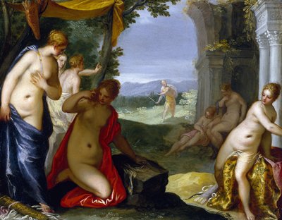 Diana ve Actaeon, c.1596-1606 (bakır üzerine yağ) by Hans I or Johann Rottenhammer