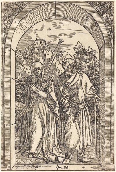 Mater Dolorosa ve Aziz Joseph by Hans Leonard Schaufelein