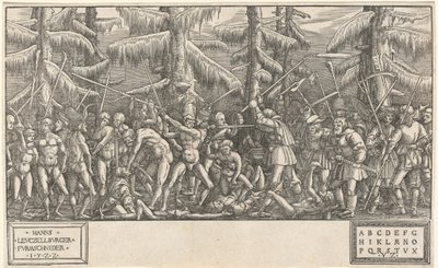 Çıplak Adamlar ve Köylüler Savaşı by Hans Lützelburger, after Master NH
