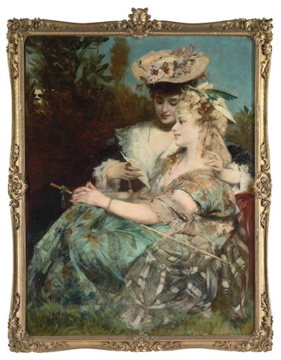 aşk mektubu, 1875 by Hans Makart