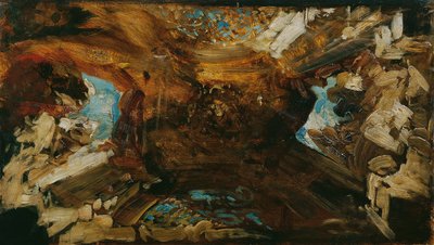 "Dünyanın dört parçası" tavan için renkli kroki by Hans Makart