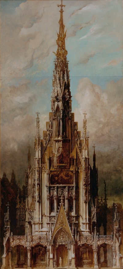 Gotik mezar kilisesi St. Michael, kule cephesi by Hans Makart