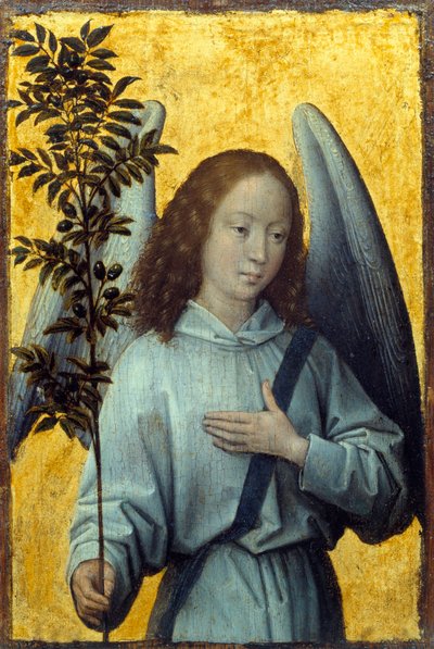 Zeytin dalı tutan melek Resim Hans Memling (1435-1494) (ec.flam.) 15. yüzyıl Güneş. 1,64x1,1 m Paris, Louvre Müzesi by Hans Memling