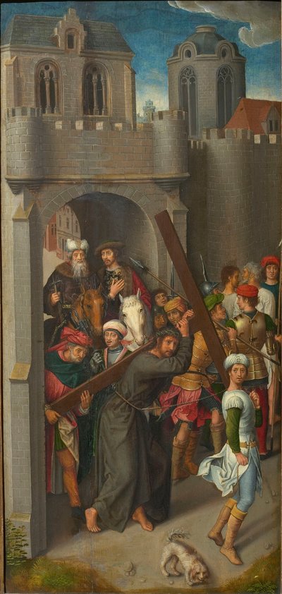 Calvary Triptik: Haç Taşıyan İsa, sol kanat, 1480