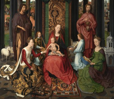 Vaftizci Yahya ve Evangelist Aziz Yahya Üç Parçasının orta panelinin detayı by Hans Memling