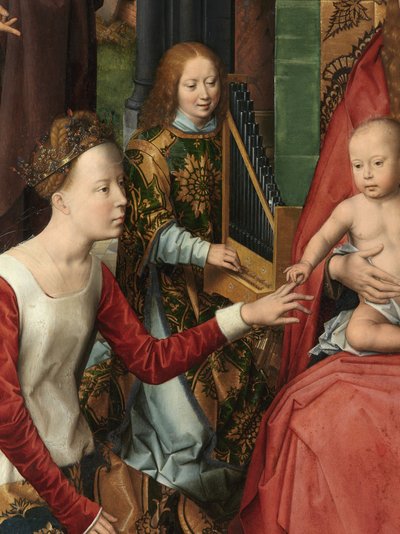 Vaftizci Yahya ve Evangelist Aziz Yahya Üç Parçasının orta panelinin detayı by Hans Memling