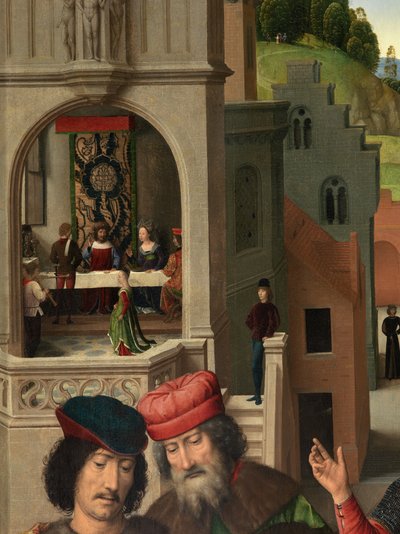 Vaftizci Yahya ve Evangelist Aziz Yahya Üç Parçasının sol panelinin detayı by Hans Memling