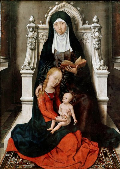 Madonna ve Çocuk, Aziz Anne ile by Hans Memling