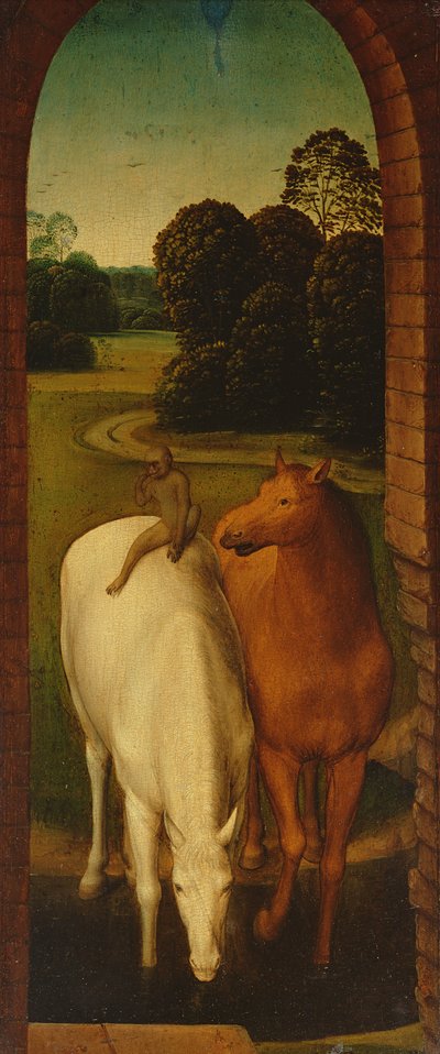 Bir Manzarada İki At by Hans Memling