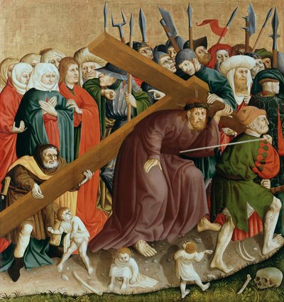 Haç taşıyan İsa. Wurzach Sunağının Kanatları, 1437 by Hans Multscher