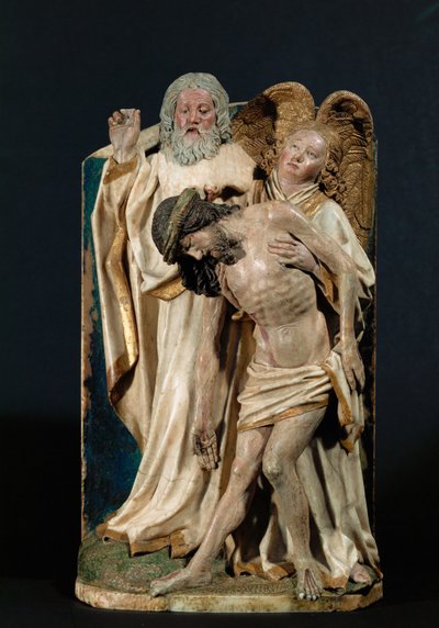 Kutsal Üçlü (polikrom kireçtaşı) by Hans Multscher