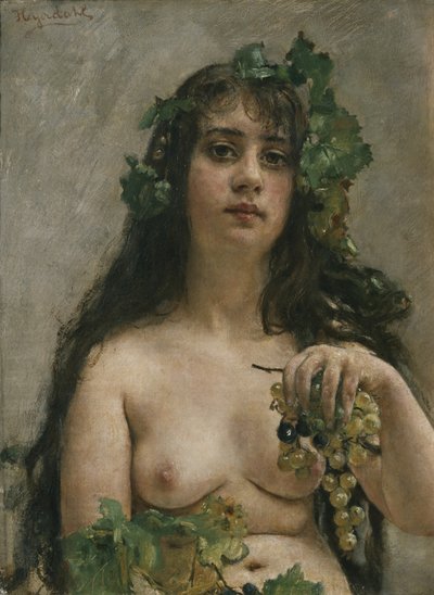 Şampanya Kızı (tuval üzerine yağlı boya) by Hans Olaf Heyerdahl