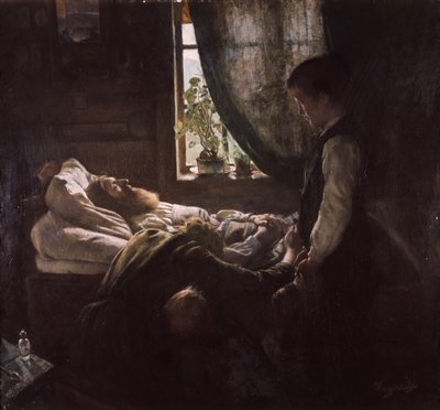 İşçiler ölüm döşeğinde by Hans Olaf Heyerdahl