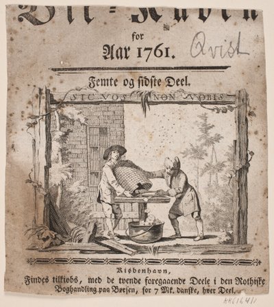 Titelvignet til "Bii-Kuben for Aar 1761", V del by Hans Quist