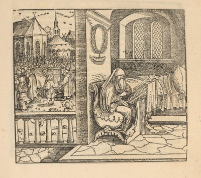 Dua eden kadın ve cenaze alayı by Hans Schäufelein (possibly)
