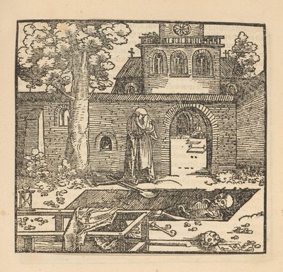 Mezar başında ağlayan kadın by Hans Schäufelein (possibly)