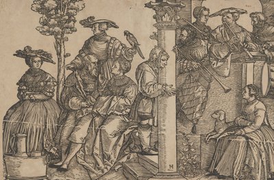 Müzisyenler ve İzleyiciler. by Hans Schäufelein the Elder