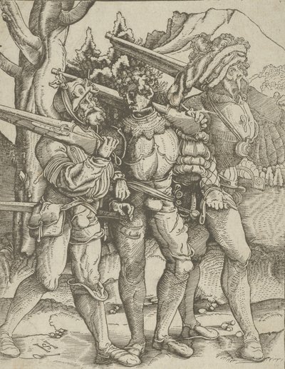 Tüfekli Üç Asker, yak. 1511-15. by Hans Schäufelein the Elder