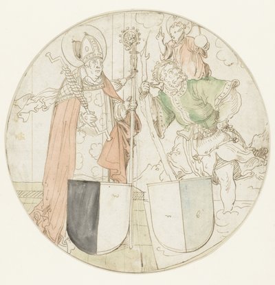 Her birinin arması olan Aziz Christopher ve Erasmus by Hans Sebald Beham (possibly)