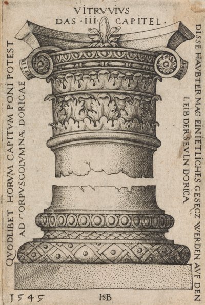 Bir Sütunun Sermayesi ve Tabanı by Hans Sebald Beham