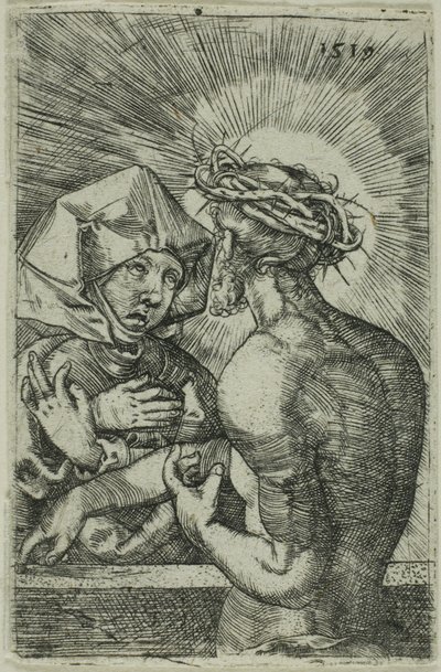 Annesiyle Konuşan Dikenlerle Taçlandırılan İsa by Hans Sebald Beham