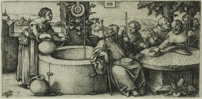 Mesih ve Samiriyeli Kadın by Hans Sebald Beham