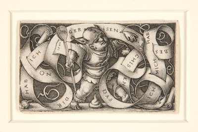 Büyük yazı bandına sahip küçük soytarı (The Little Buffoon) by Hans Sebald Beham