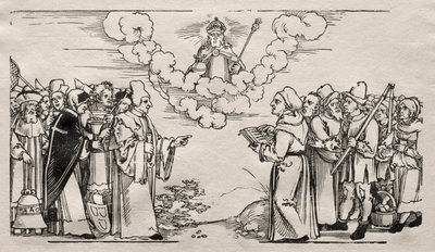 Luther ve Katolik İlahiyatçı arasındaki anlaşmazlık. by Hans Sebald Beham
