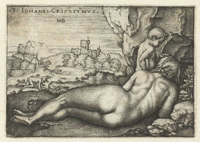 Çölde bir keşiş olarak Aziz John Chrysostom by Hans Sebald Beham