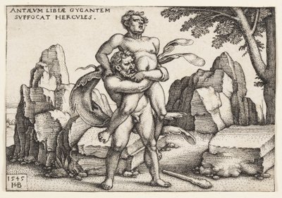 Herkül ve Anteus by Hans Sebald Beham