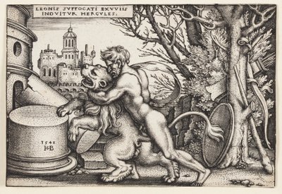 Herkül ve Nemea Aslanı by Hans Sebald Beham