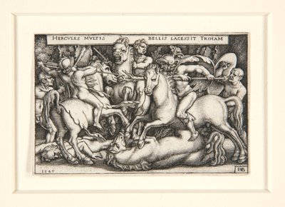 Truva atlarını yenen Herkül by Hans Sebald Beham