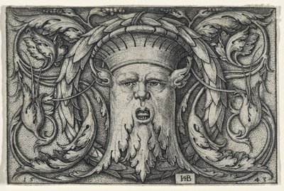 Mascaron, 1543 (kağıt üzerine gravür) by Hans Sebald Beham