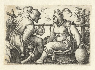 Fallus ve dişi nar ile soytarı by Hans Sebald Beham
