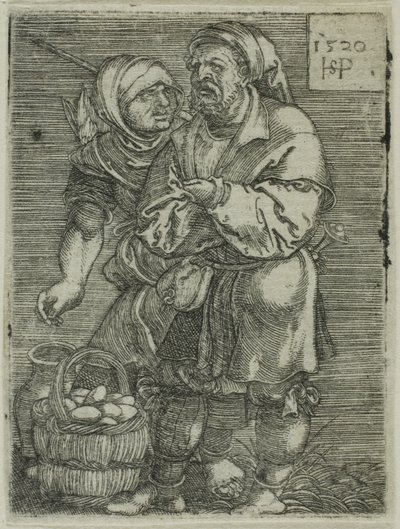 Köylü Çift Yumurta Satan by Hans Sebald Beham