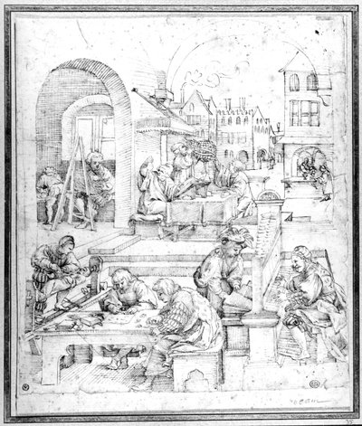 Bilim, Sanat ve Ticaret (kalem ve mürekkep) by Hans Sebald Beham