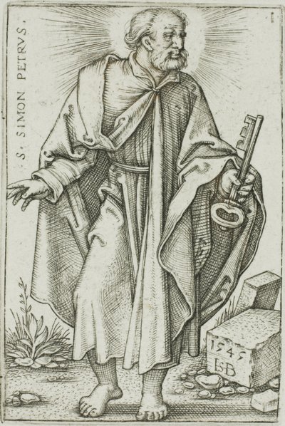 Aziz Petrus, On İki Havari'den 1. levha by Hans Sebald Beham