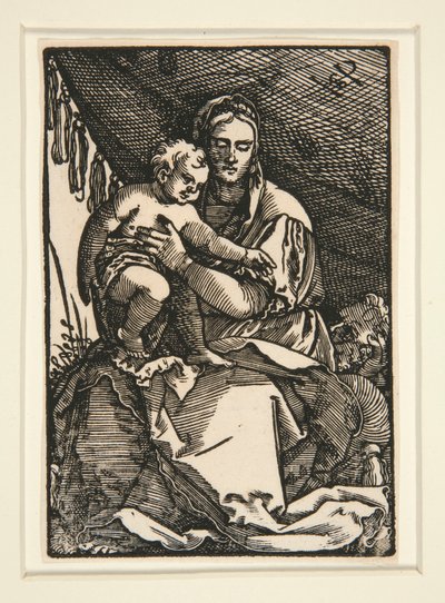 Gölgelik Altında Kutsal Aile by Hans Sebald Beham