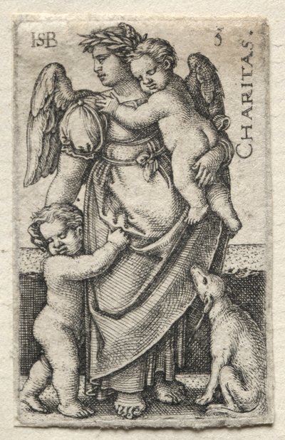 Tanrı Bilgisi ve Yedi Ana Erdem: Hayırseverlik - Charitas by Hans Sebald Beham