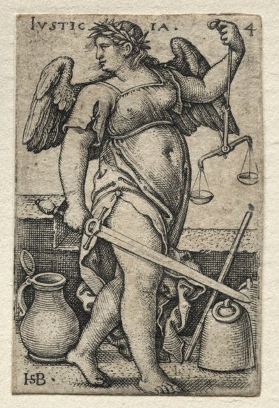 Tanrı Bilgisi ve Yedi Temel Erdem: Adalet - Justicia by Hans Sebald Beham