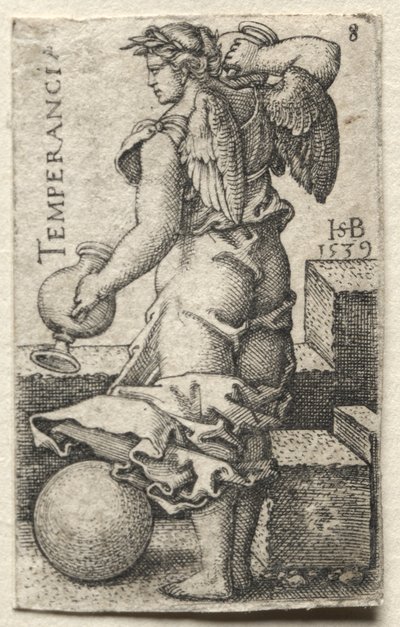 Tanrı Bilgisi ve Yedi Ana Erdem: Temperance - Temperancia by Hans Sebald Beham
