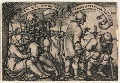Köylü Düğünü veya On İki Ay: No. 10, 1546. by Hans Sebald Beham