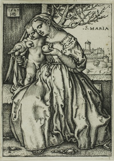 Papağan ile Bakire ve Çocuk by Hans Sebald Beham
