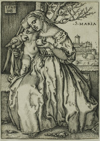 Papağan ile Bakire ve Çocuk by Hans Sebald Beham